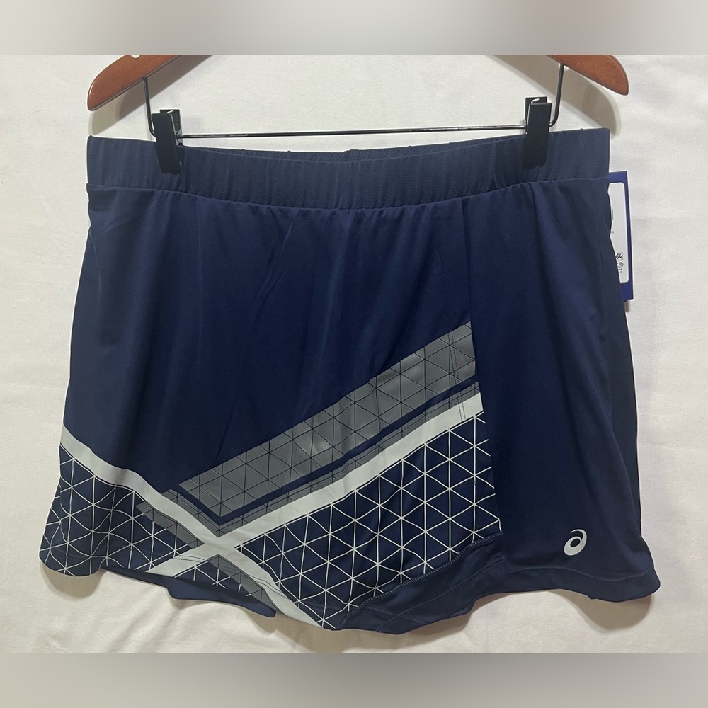 Asics Asymmetrical Blue Gray Mini Skirt for Athletics